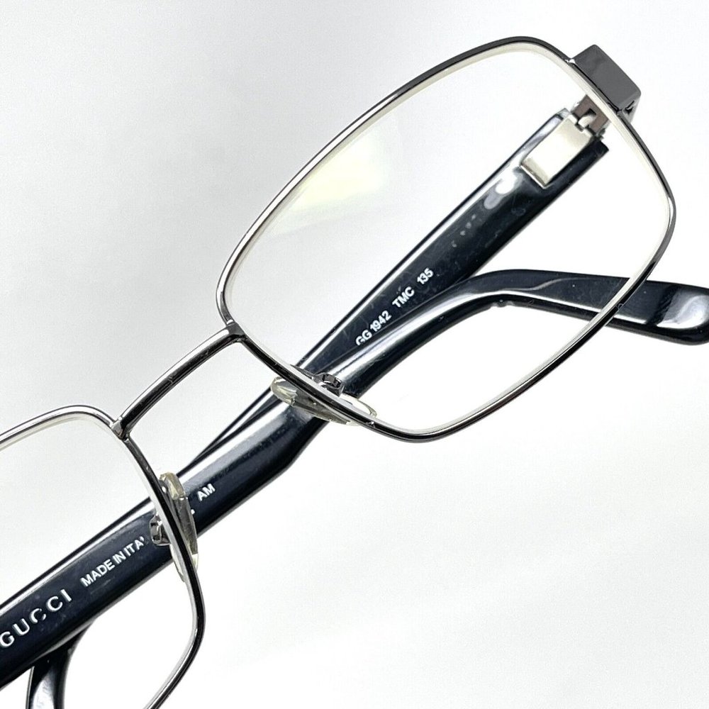 GUCCI GG 1942 TMC Shiny Gunmetal 53 [] 17 135 Men's Eyeglasses Frame - Picture 14 of 15